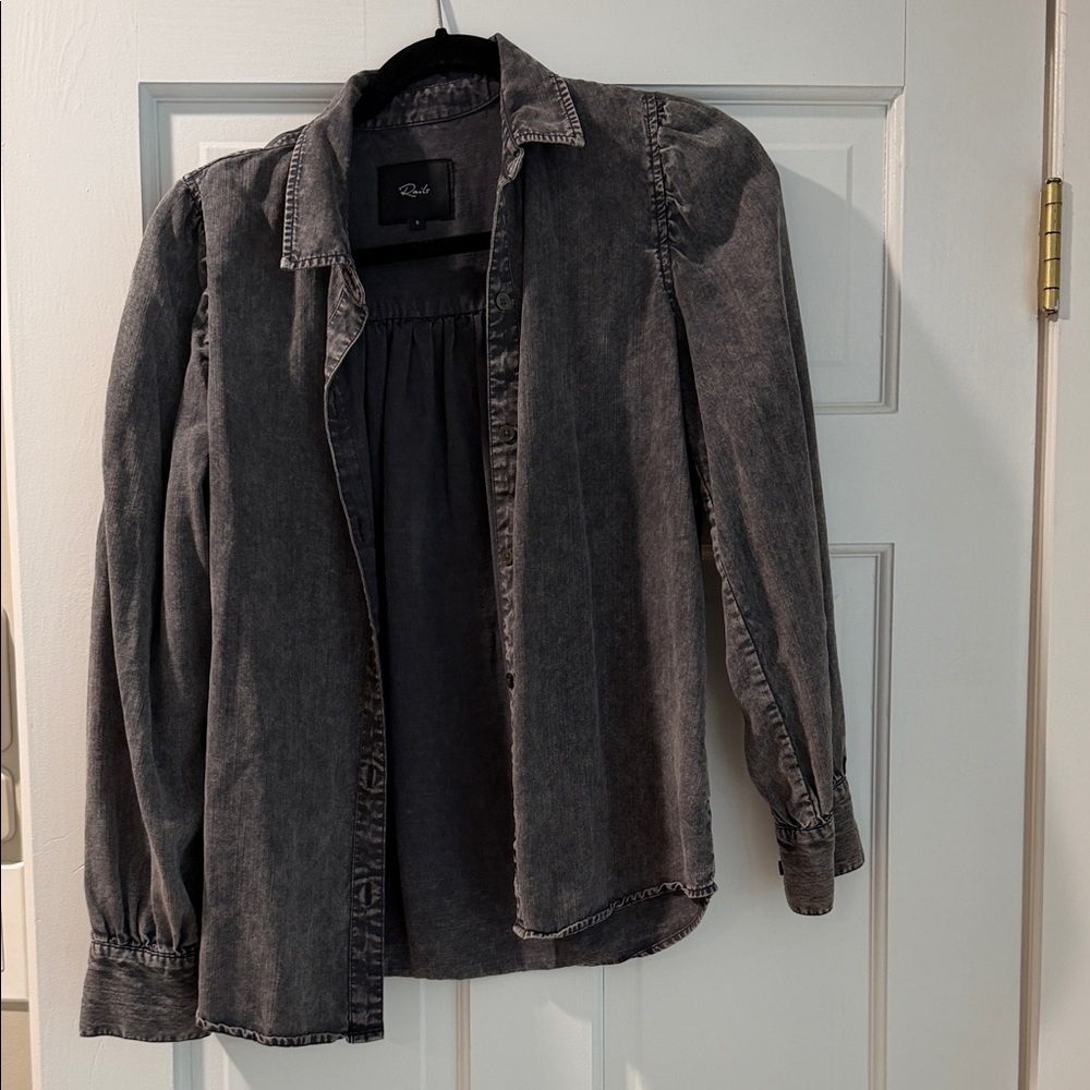 Rails Charcoal Washed Button-Front Denim Shirt Jacket